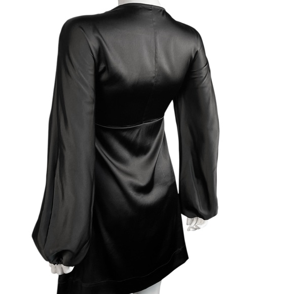 Hale Bob Black Long Sleeve Silk Dress Small - Picture 9 of 12